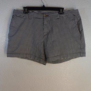 Womens 16 Black White Shorts Polka Dot Chino Stretch Cotton Pockets